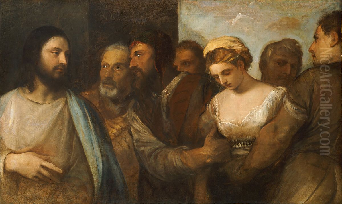 Christus und die Ehebrecherin Oil Painting by Titian