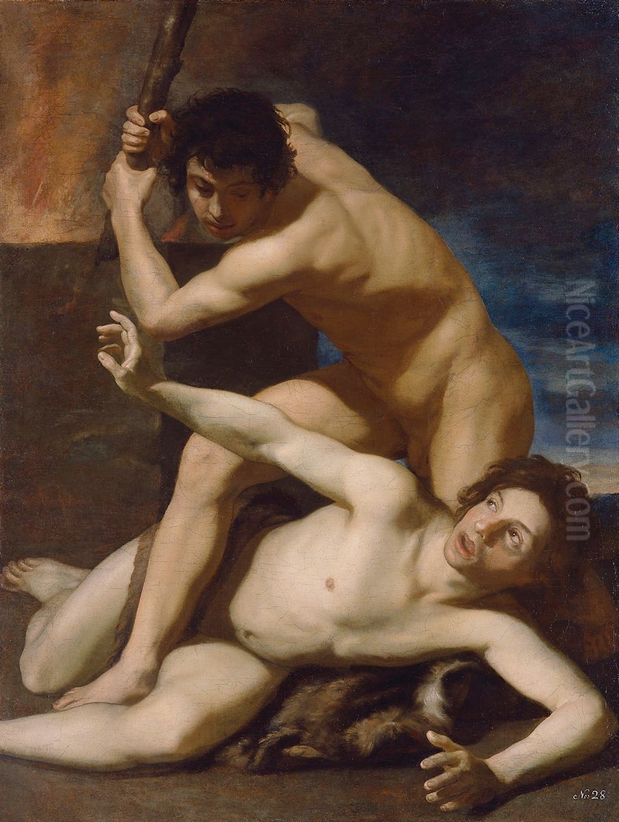 Cain kills Abel Oil Painting by Bartolomeo Manfredi