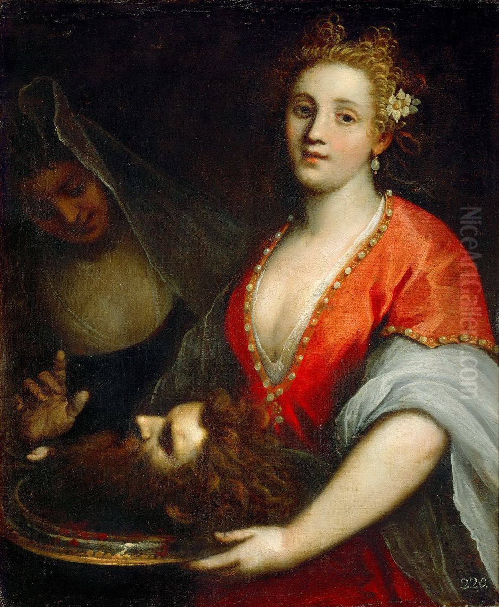 Salome mit dem Haupt Johannes des Taufers Oil Painting by Palma il Giovane