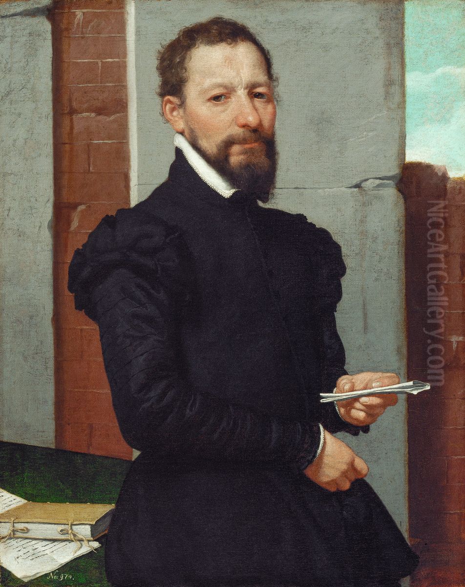 The Orator Giovan Pietro Maffeis (?) (1533-1603) Oil Painting by Giovanni Battista Moroni