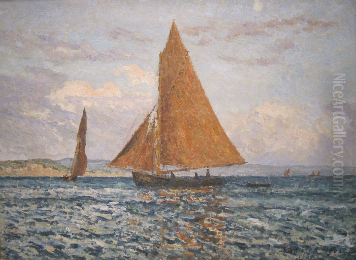 Coast, Bay of Douarnenez, France Oil Painting by Maxime Maufra