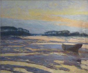 Crepuscule jaune sur les vasieres. Loctudy. Crepuscule jaune sur les vasieres. Loctudy.