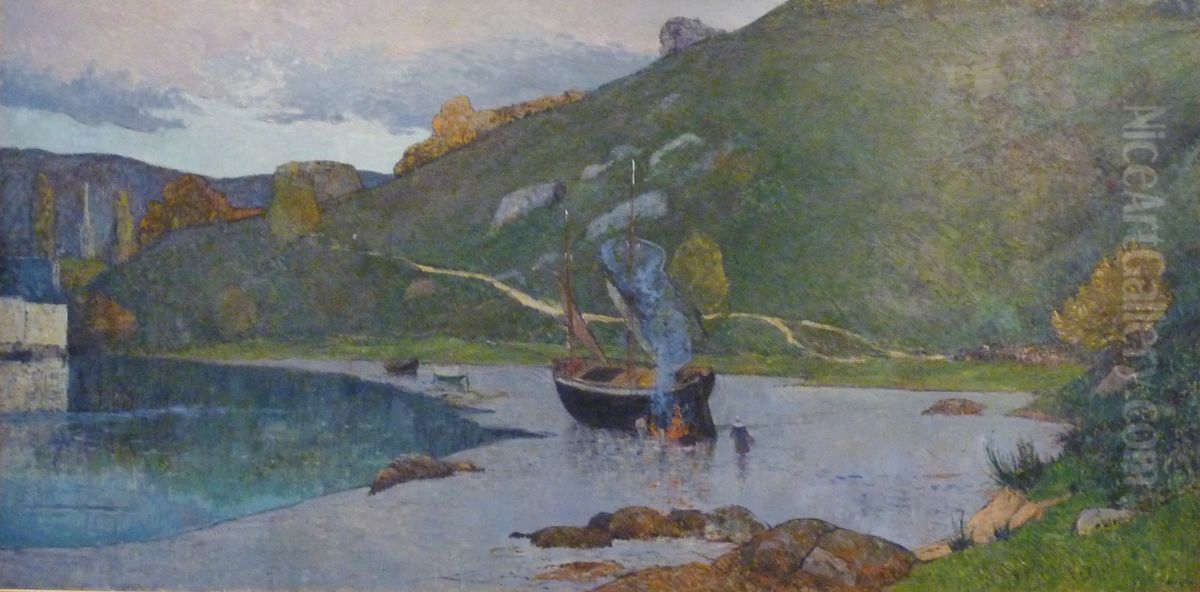 Vue du port de Pont-Aven Oil Painting by Maxime Maufra