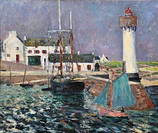 Port Haliguen Lighthouse Oil Painting by Maxime Maufra