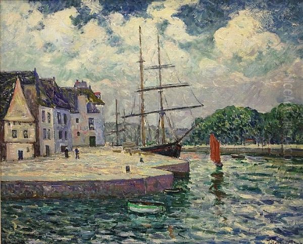 The port of Saint-Goustan at Auray Oil Painting by Maxime Maufra