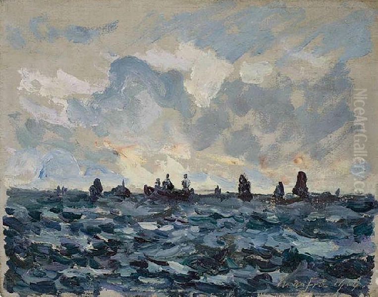 Sardiniers Oil Painting by Maxime Maufra