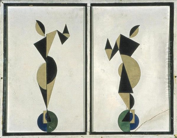 Dancers Oil Painting by Theo van Doesburg