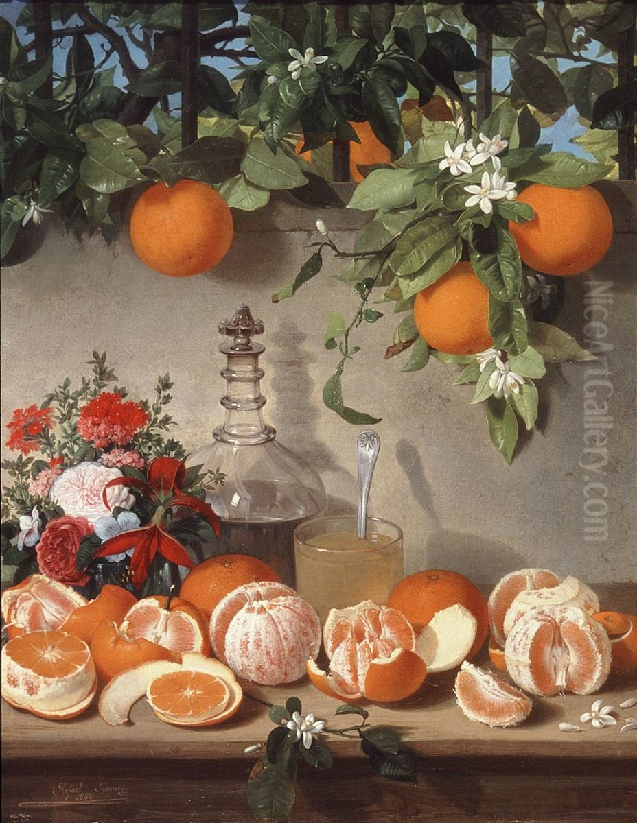 Bodegon de naranjas. Oil Painting by Rafael Romero Barros