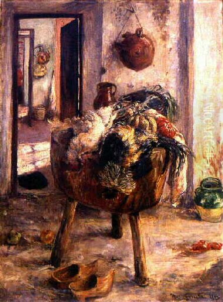 Le cellier Oil Painting by Norbert Goeneutte