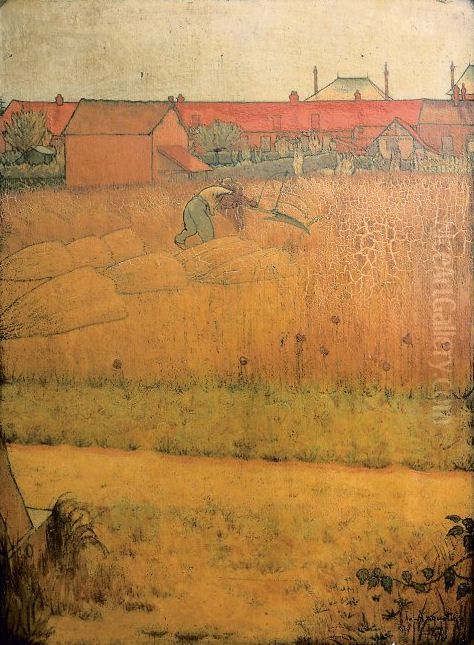 The Harvest, or Mower at Noon(reaper) Oil Painting by Louis Anquetin