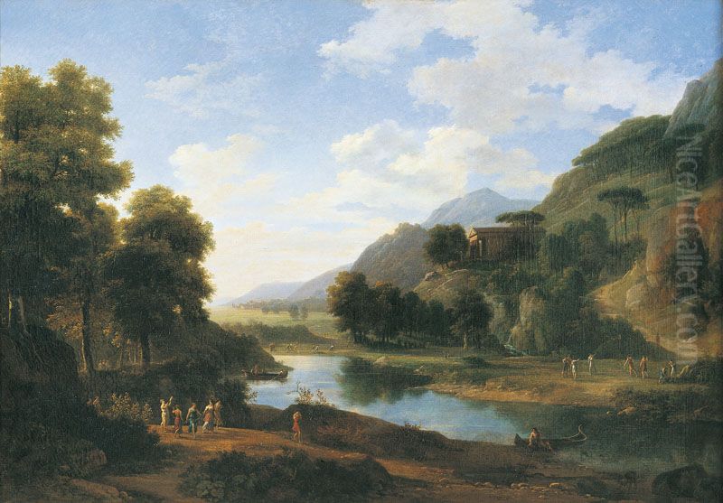 Paysage historique Oil Painting by Jean-Victor Bertin