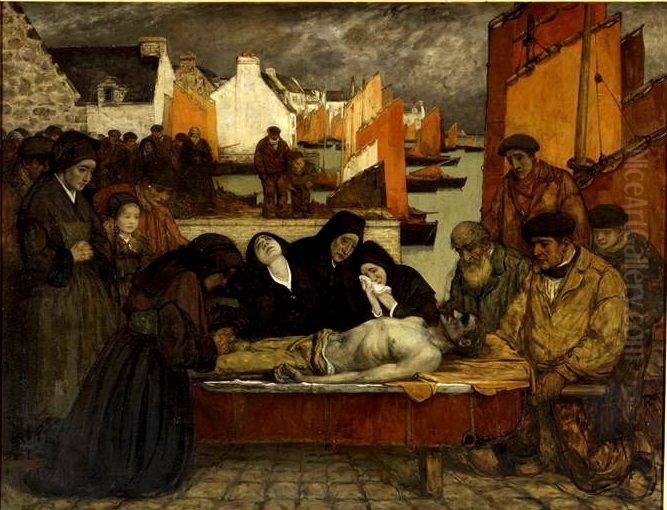 Au pays de la mer. Douleur, ou Les victimes de la mer Oil Painting by Charles Cottet