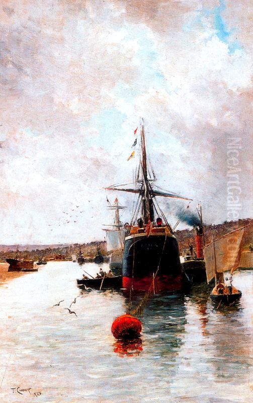 El carguero Aviles Oil Painting by Tomas Campuzano