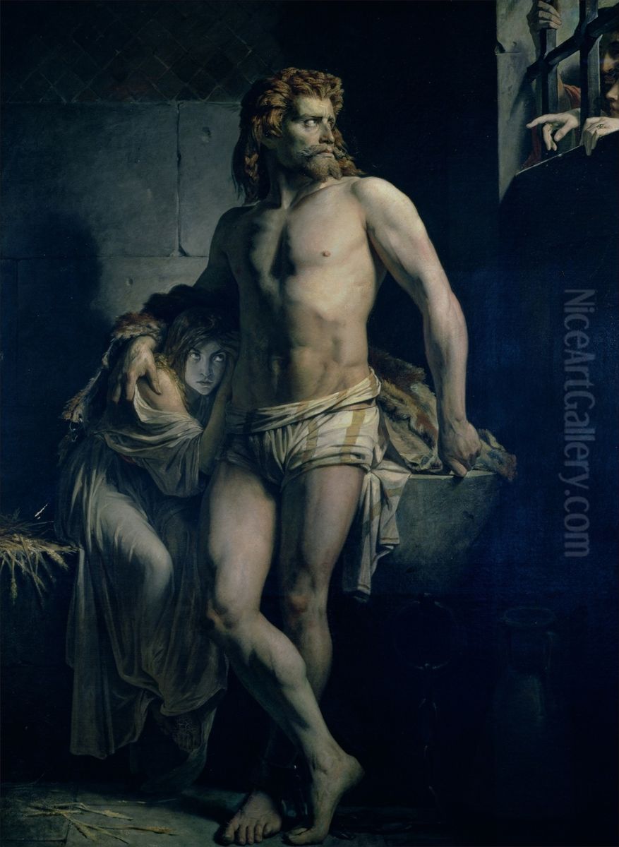 Gaulish Soldier and His Daughter Captive in Rome Oil Painting by Felix-Joseph Barrias