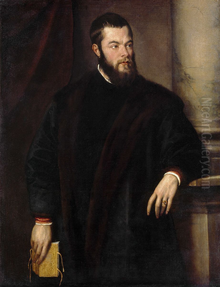 Portrait of a man, Benedetto Varchi Oil Painting by Titian