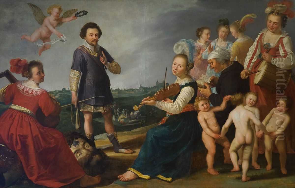 Allegorische voorstelling met Prins Frederik Hendrik na de inname van 's-Hertogenbosch Oil Painting by Jacob Gerritsz. Cuyp Allegorische voorstelling met Prins Frederik Hendrik na de inname van 's-Hertogenbosch Oil Painting by Jacob Gerritsz. Cuyp