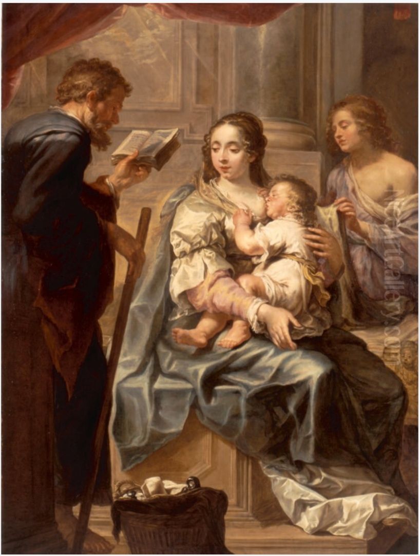 The Holy Family Oil Painting by Jacques de l'Ange The Holy Family Oil Painting by Jacques de l'Ange