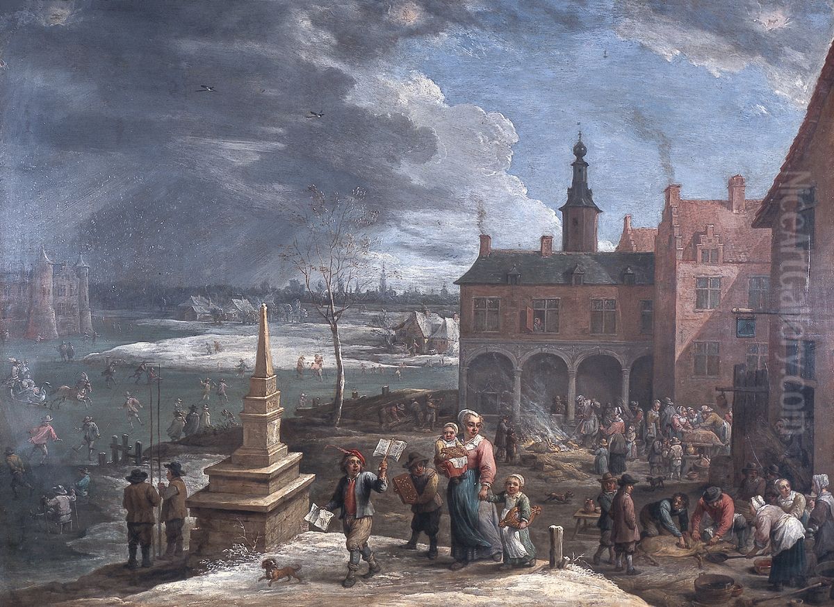 Winter (De vier seizoenen) Oil Painting by David Teniers the Younger