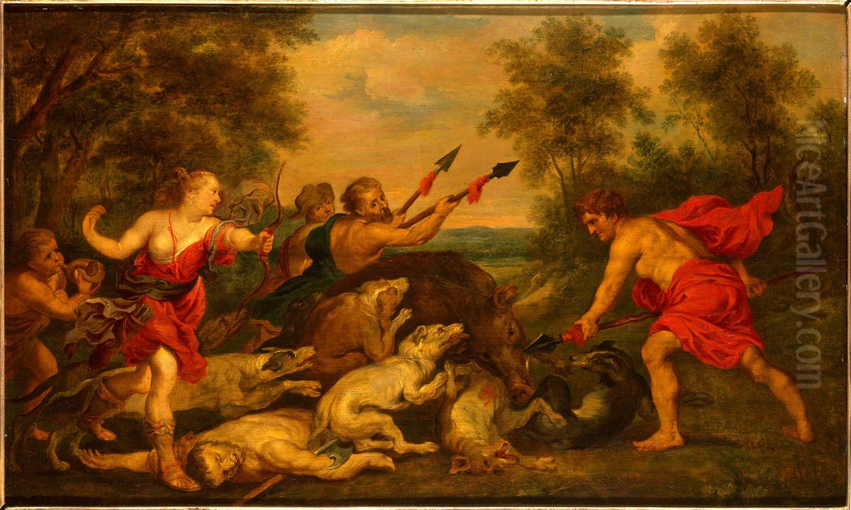 Diana doodt Orion tijdens de jacht Oil Painting by Paul de Vos