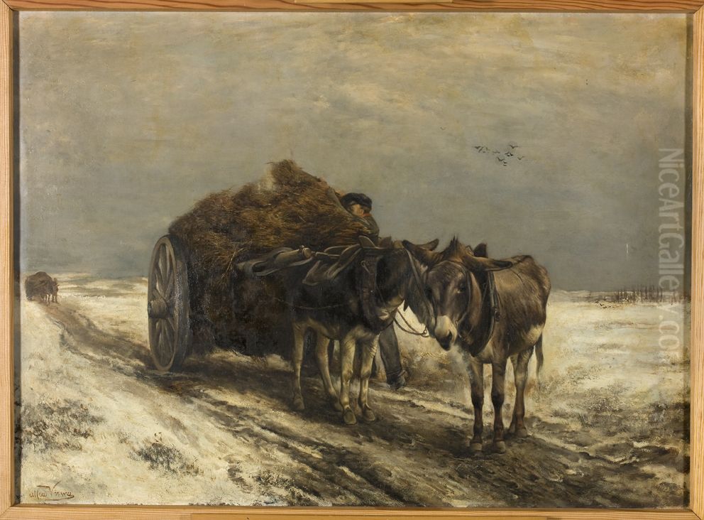 Ezels, Oil Painting by Alfred Verwee