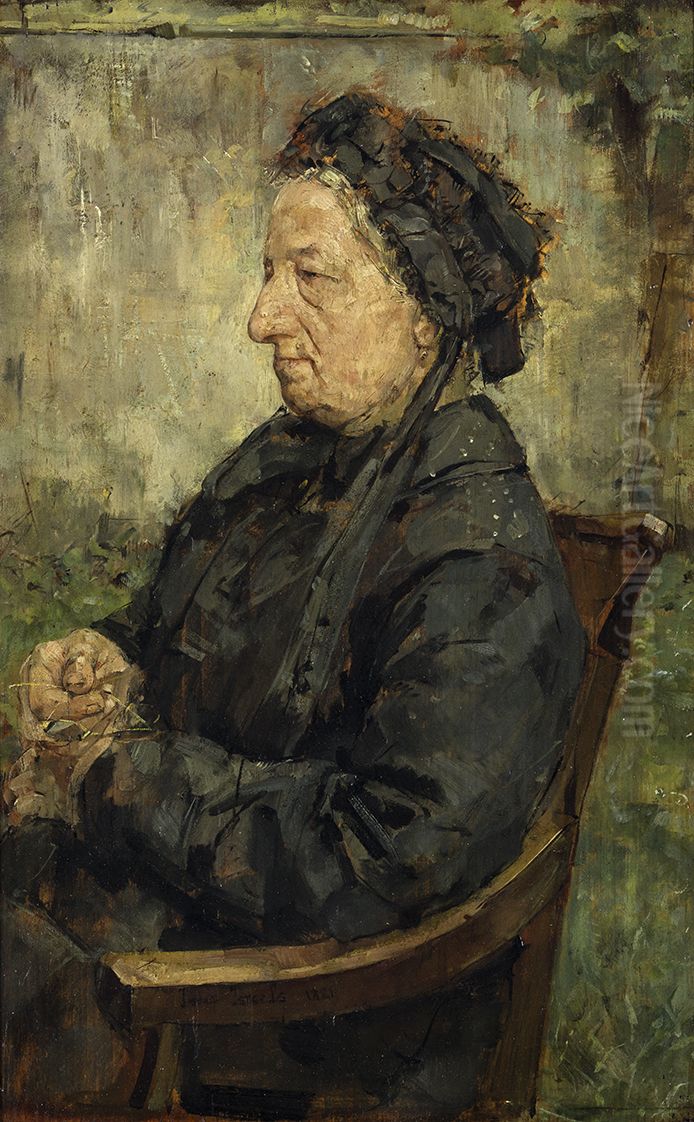 Portrait of Mrs. Schaap-Hymans Oil Painting by Isaac Lazarus Israels