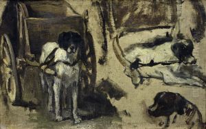Studie van een trekhond,