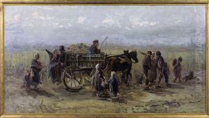 Landschap met nettenwagen