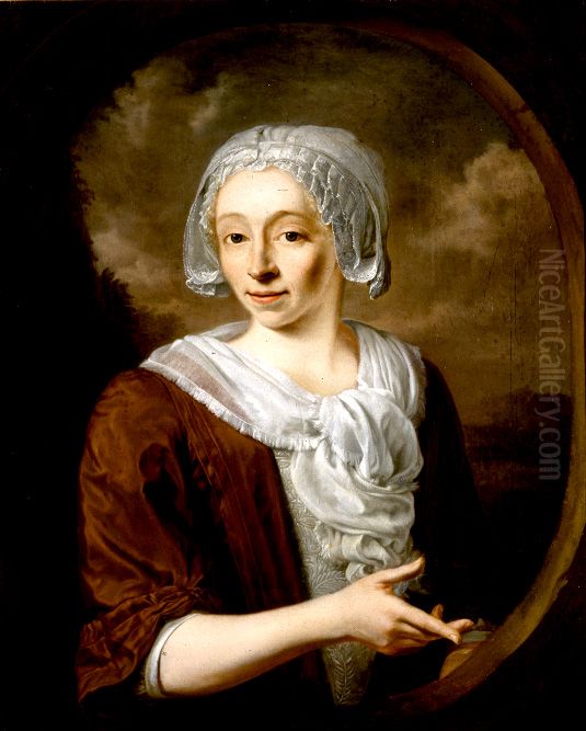 Portrait of Sophia de Boser (?-1758), echtgenote van Jan van Delden (?-1770) Oil Painting by Jan Abel Wassenbergh I