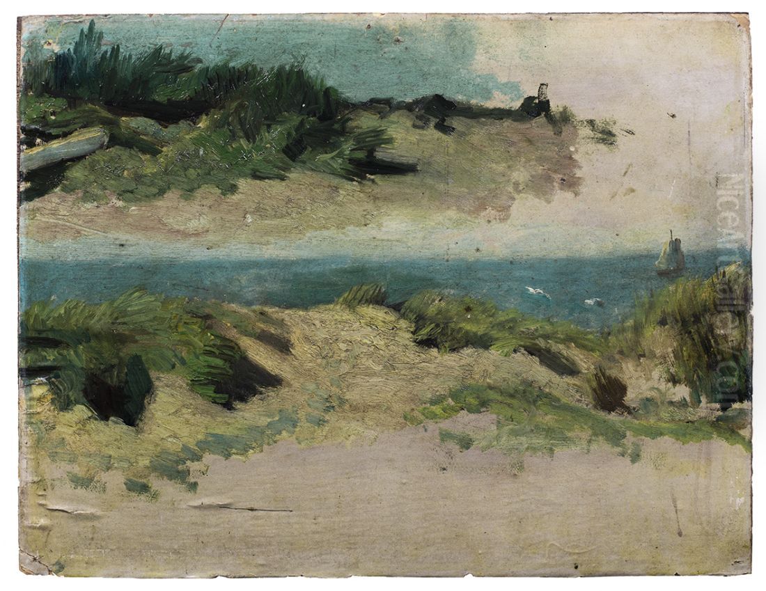 Duinen en zee, Oil Painting by Jozef Israels