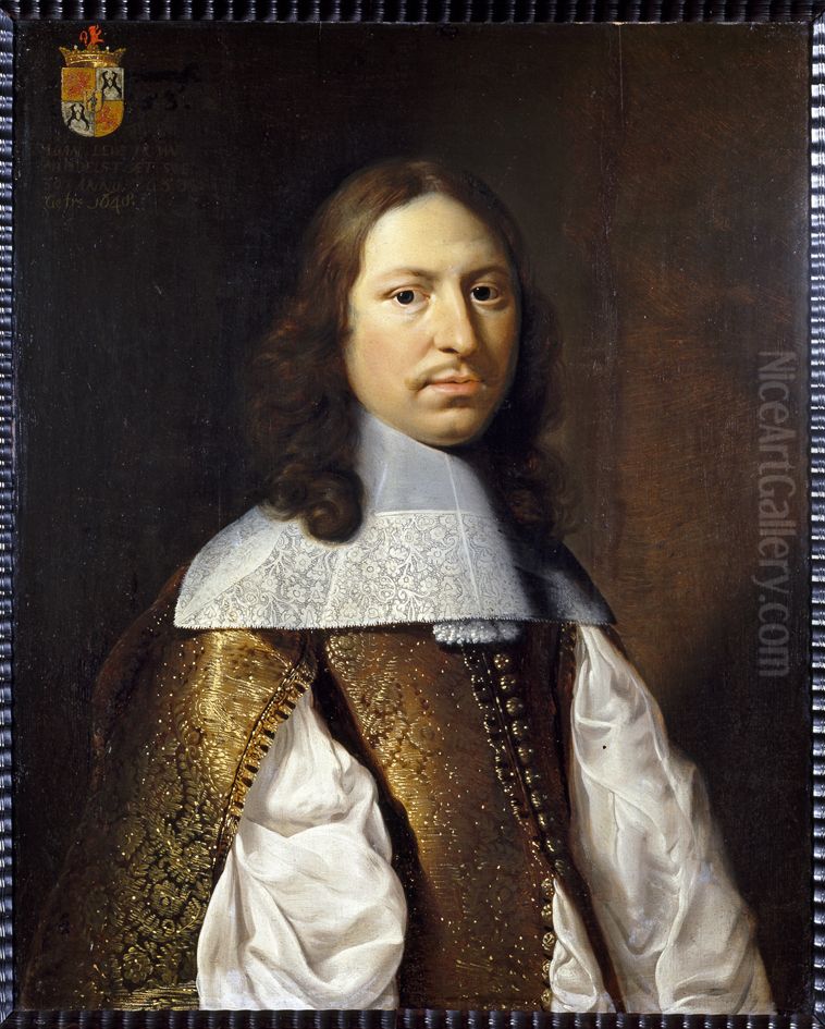 Portrait of Johan Lewe (1622-1671) Oil Painting by Jan de Stomme