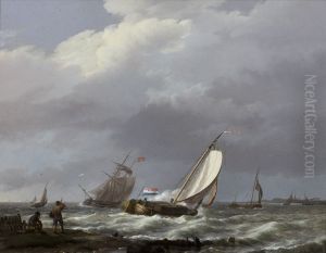 Schepen op ruwe zee
