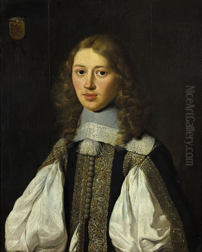 Portrait of Melchior van Lissebon (1627-....) Oil Painting by Jan de Stomme