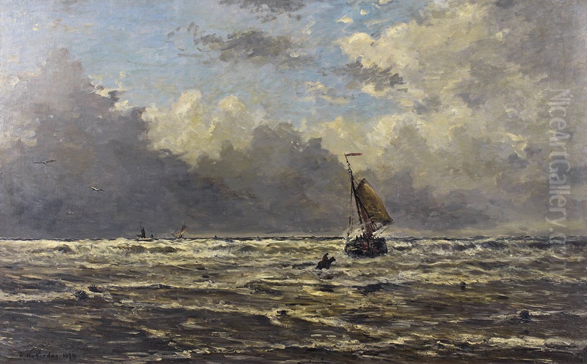 Onstuimige zee met kleine boot Oil Painting by Hendrik Willem Mesdag Onstuimige zee met kleine boot Oil Painting by Hendrik Willem Mesdag