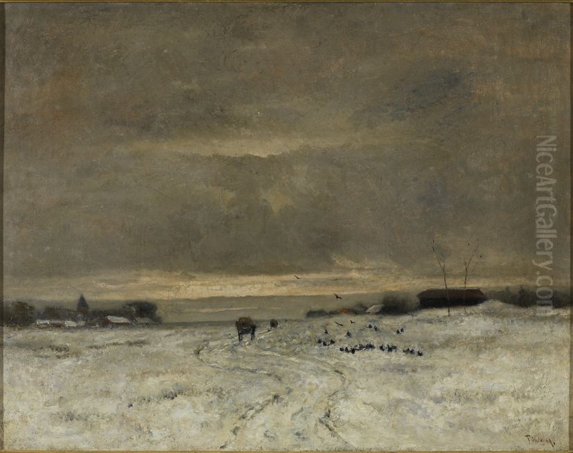 Winter bij Vries Oil Painting by Taco Mesdag