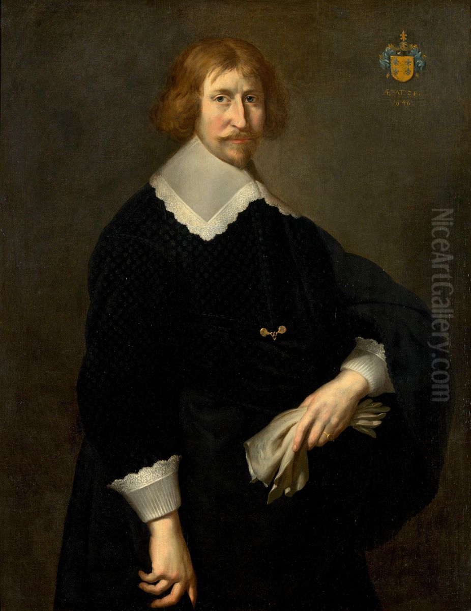 Portrait of Duurt Elema Tho Allersma (1618-1682) Oil Painting by Jan de Stomme