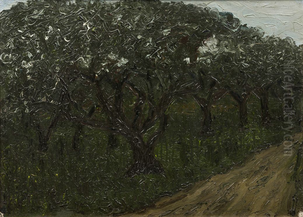 Boomgaard in Onnen (S-8), Oil Painting by Hendrik Nicolaas Werkman