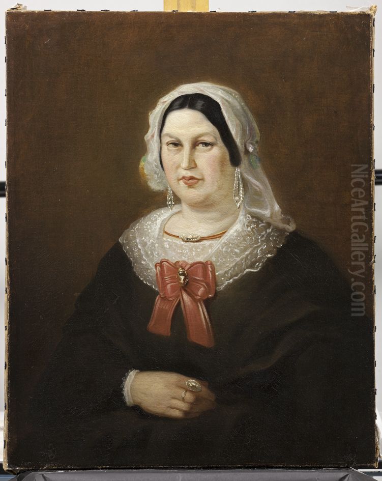 Reintje Abrahams Oppenheim-van Raalte, Oil Painting by Jozef Israels