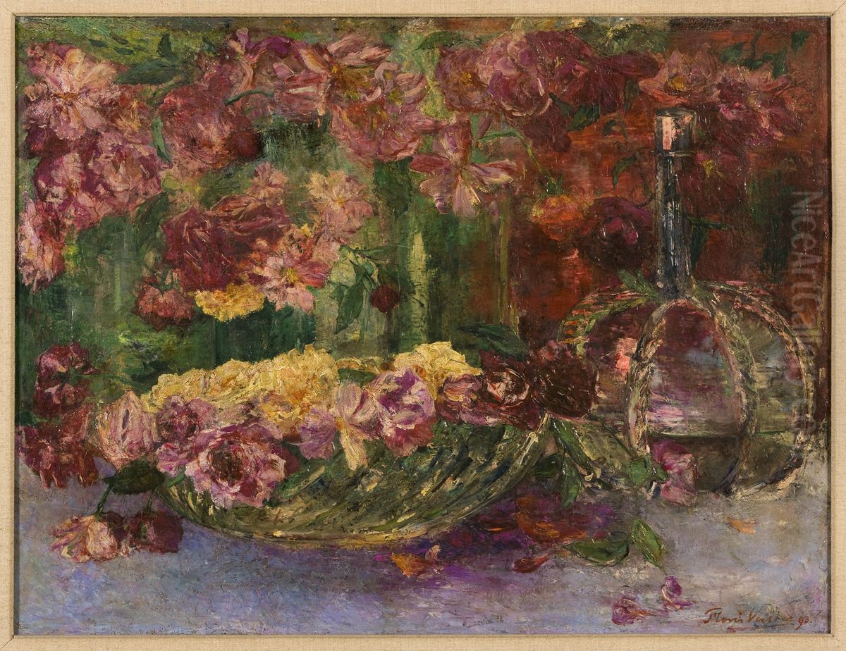 Maandrozen na het feest Oil Painting by Floris Verster