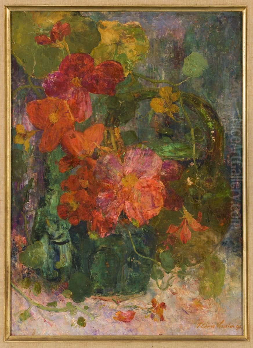 Bloemstilleven met begonia's en Oos-Indische kers Oil Painting by Floris Verster