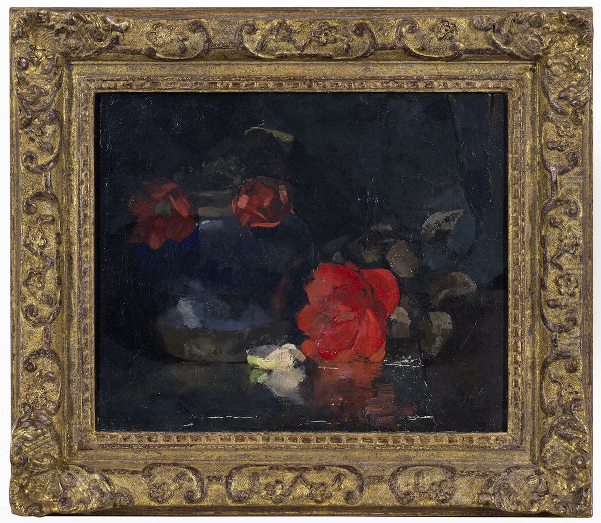 Stilleven met rozen, Oil Painting by Jan Voerman