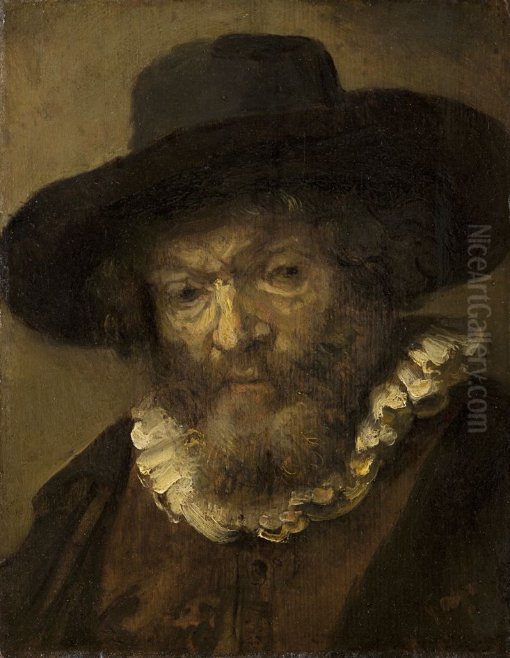 Head of an Old Man Oil Painting by Carel Fabritius