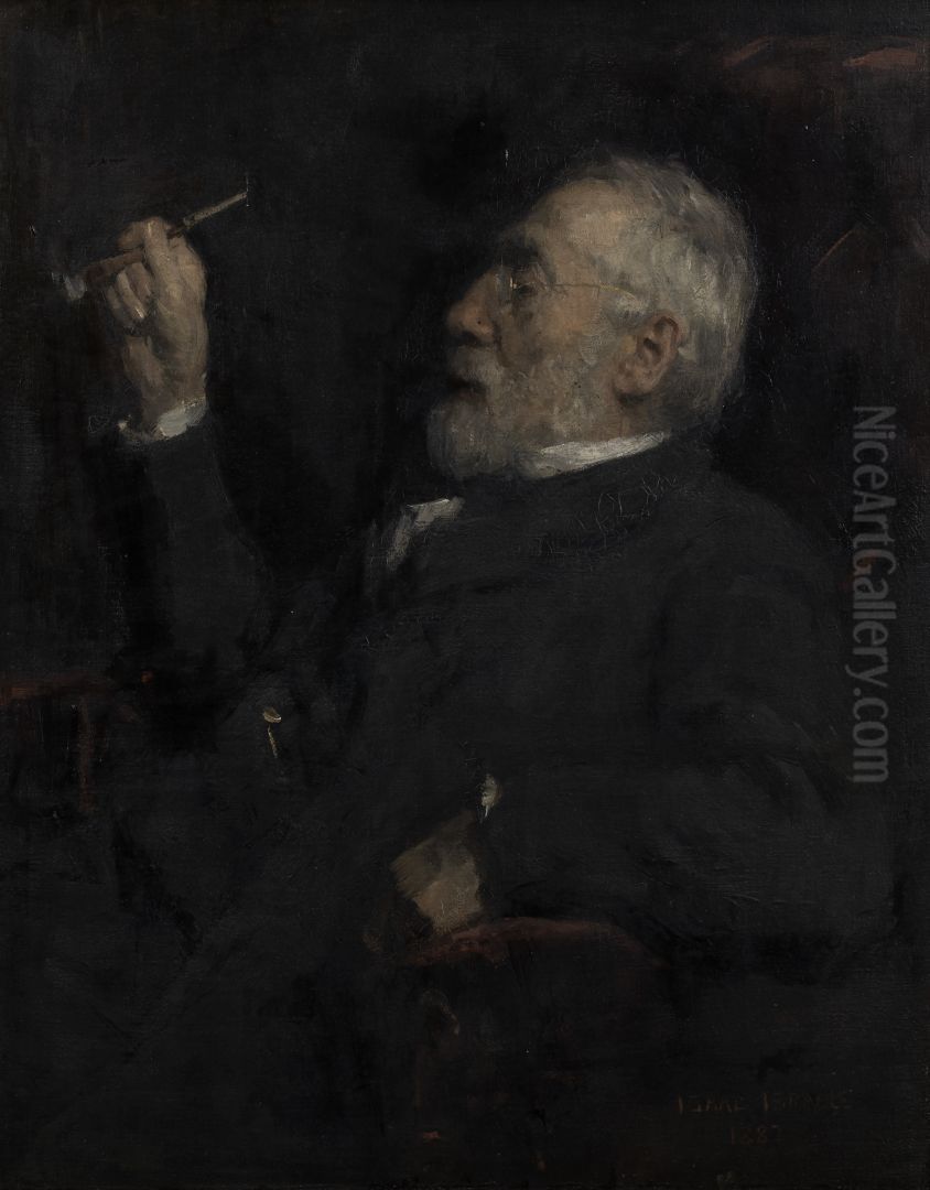 Portrait of the painter Jozef Israels (1824-1911) Oil Painting by Isaac Lazarus Israels