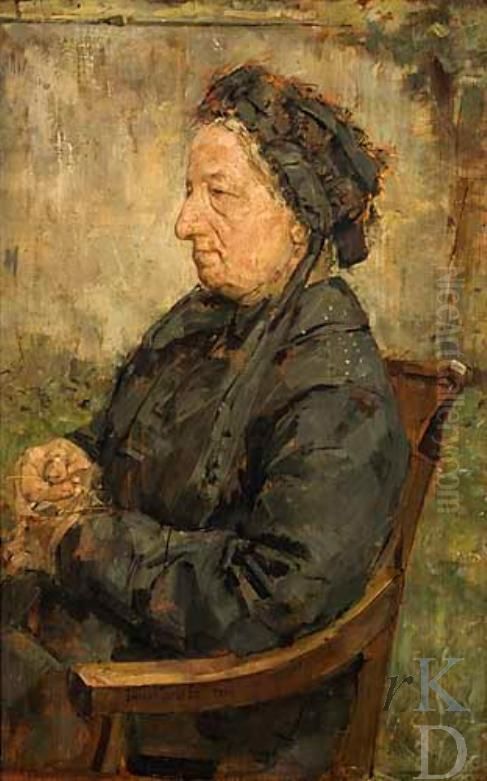 Mevrouw Schaap-Hijmans, Oil Painting by Jozef Israels