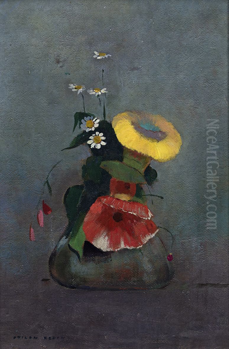 Bloemstilleven Oil Painting by Odilon Redon