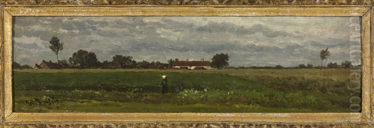 Landschap Oil Painting by Willem Roelofs