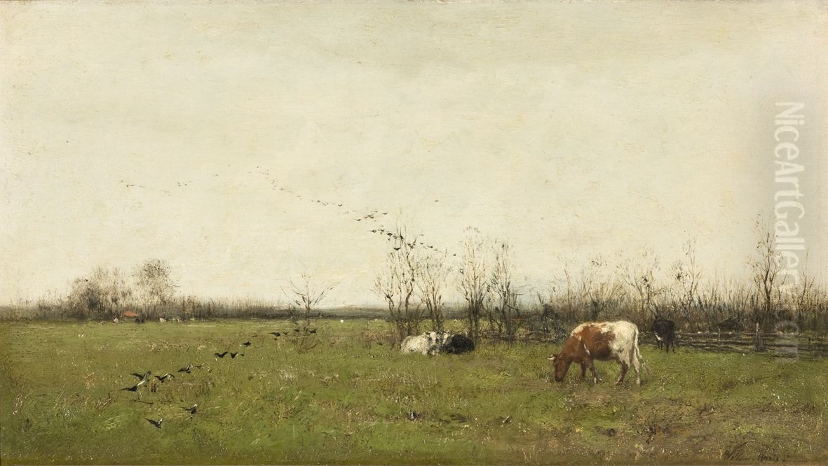 Weidelandschap Oil Painting by Willem Maris