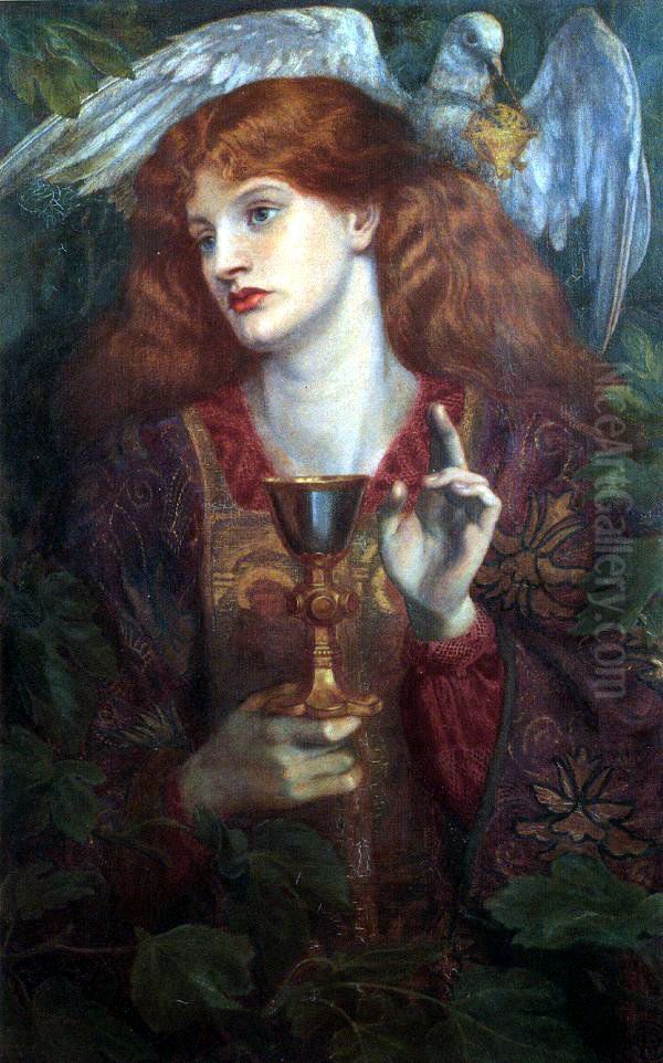 The Damsel of the Sanct Grael Oil Painting by Dante Gabriel Rossetti