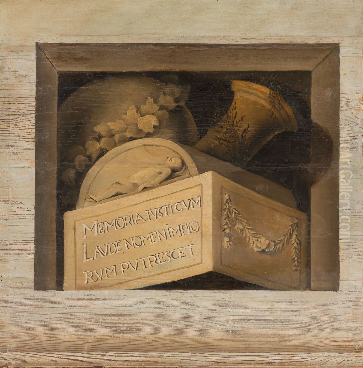 Graftombe met inscriptie Oil Painting by Jacob van Campen
