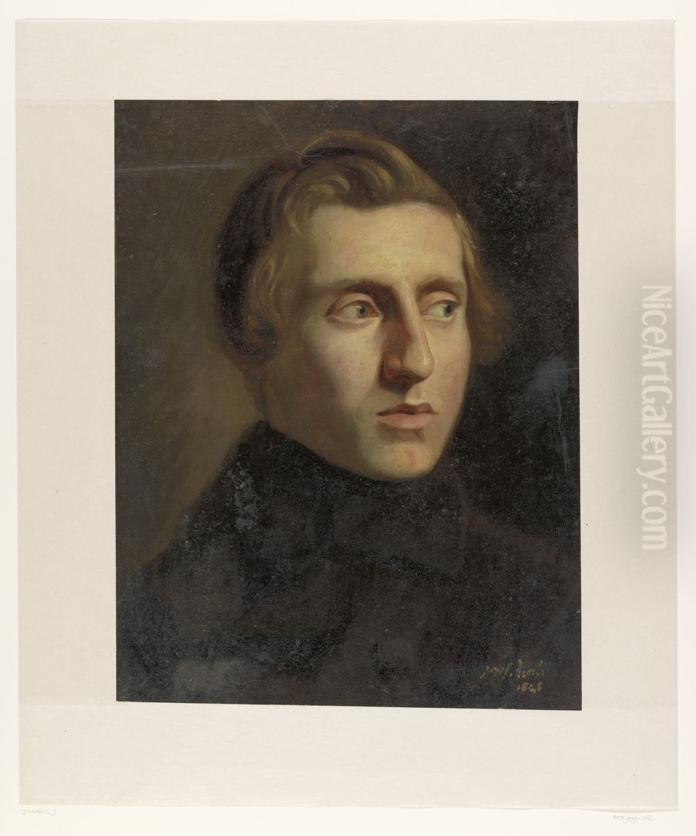 Portret van een jonge man Oil Painting by Jozef Israels