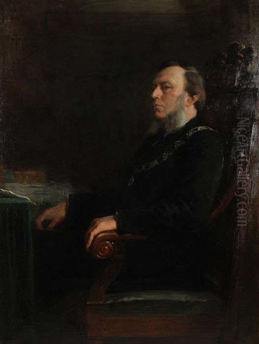 Portret van Sjoerd Anne Vening Meinesz (1833-1909) Oil Painting by Pieter De Josselin De Jong Portret van Sjoerd Anne Vening Meinesz (1833-1909) Oil Painting by Pieter De Josselin De Jong